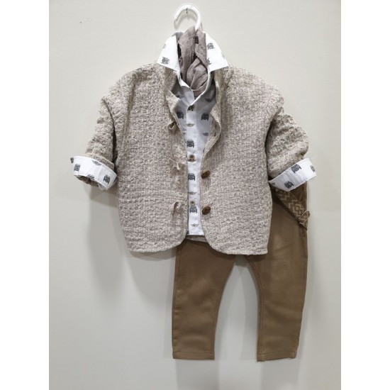 Baptism set clothes for boys with jacket