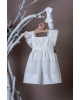 Φορεμα βαπτισης λευκο με φαρδια ζωνη για κοριτσια