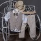 Baptism boys outfit in ecru and beige